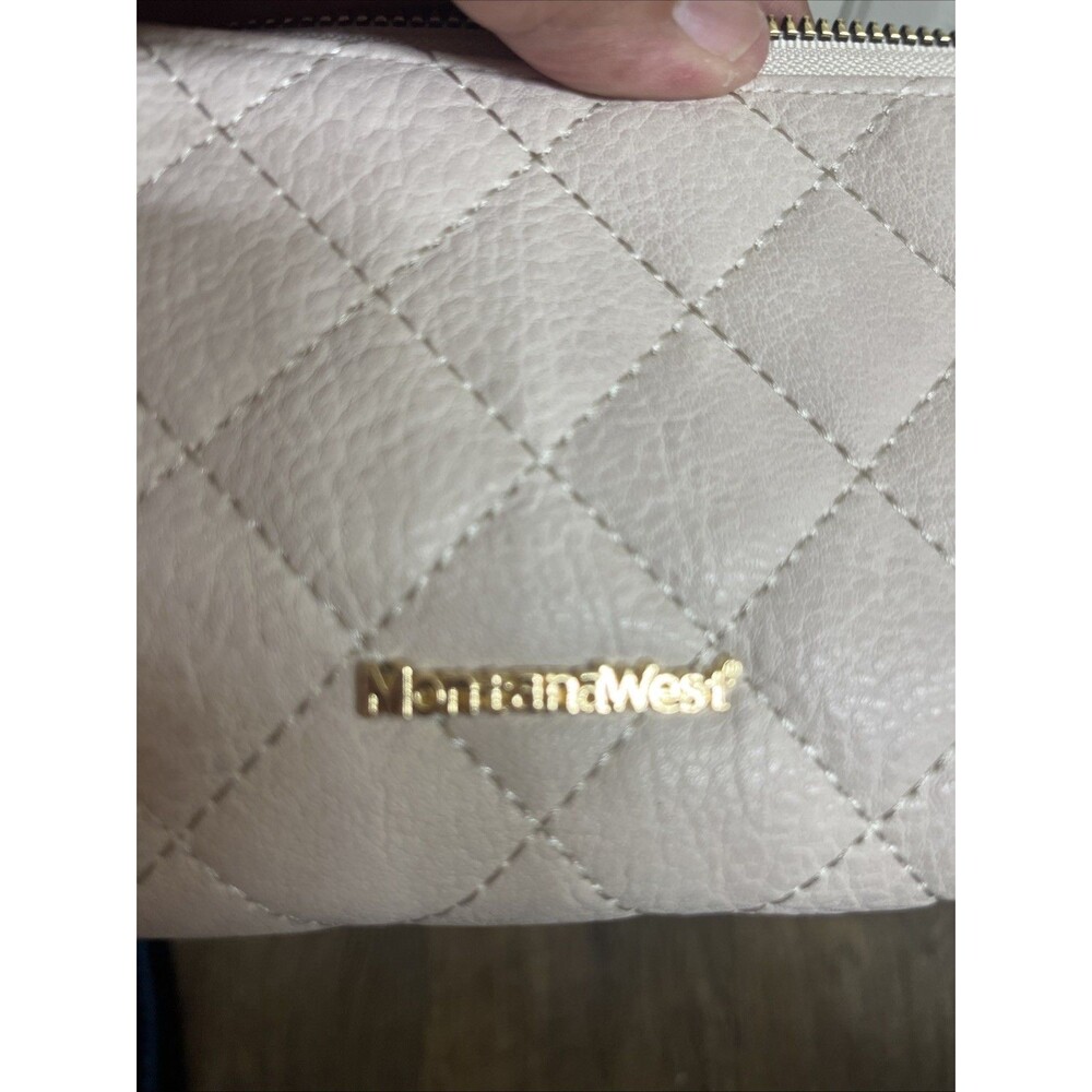 MONTANA WEST Western Leather Crossbody Quilted Handbag Beige Off-White - Picture 11 of 13